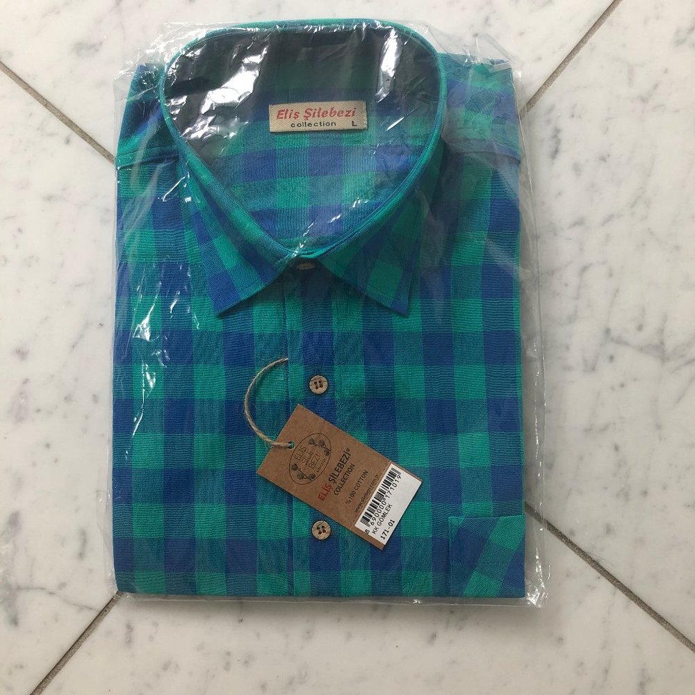 BRAND NEW W/ TAGS: Elis Silebezi Plaid Shirt